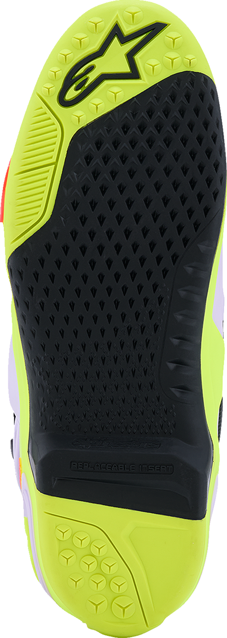 Adult - Alpinestars Tech 10 Supervented Boots - Purple/Fluorescent Yellow/Diva Pink