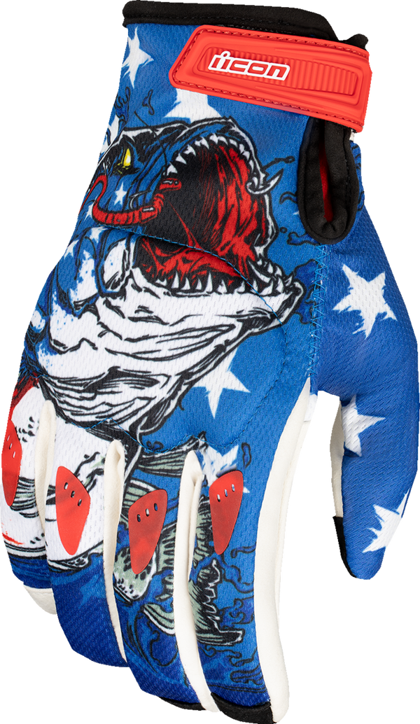 Adult - Icon Hooligan American Basstard™ Gloves - Blue