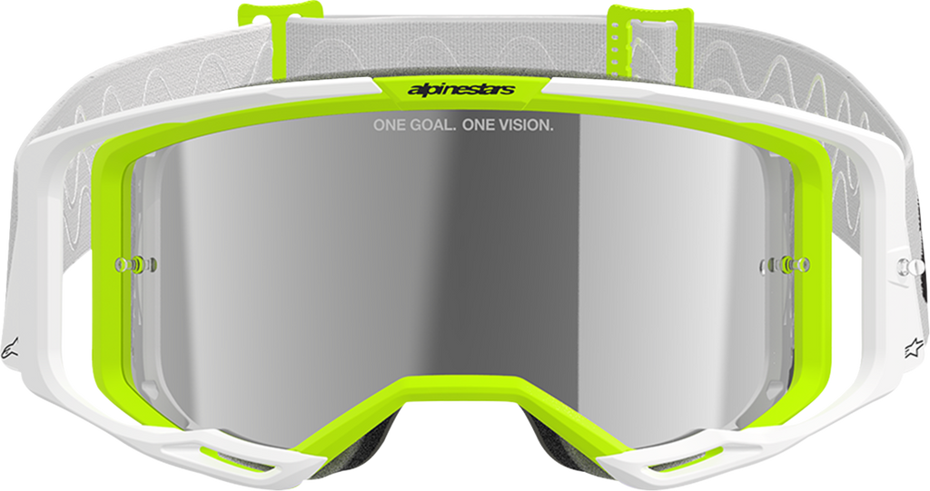 Alpinestars Vision 8 Goggle - Wordmark - White/Yellow Fluo