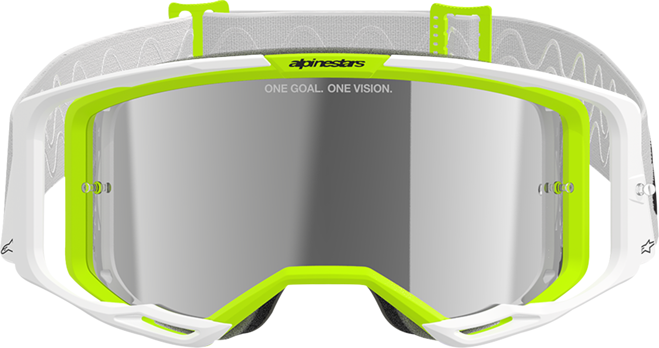 Alpinestars Vision 8 Goggle - Wordmark - White/Yellow Fluo