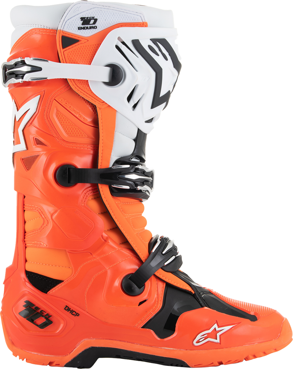 Adult - Alpinestars Tech 10 Enduro Boots - Fluorescent Orange/Black/White