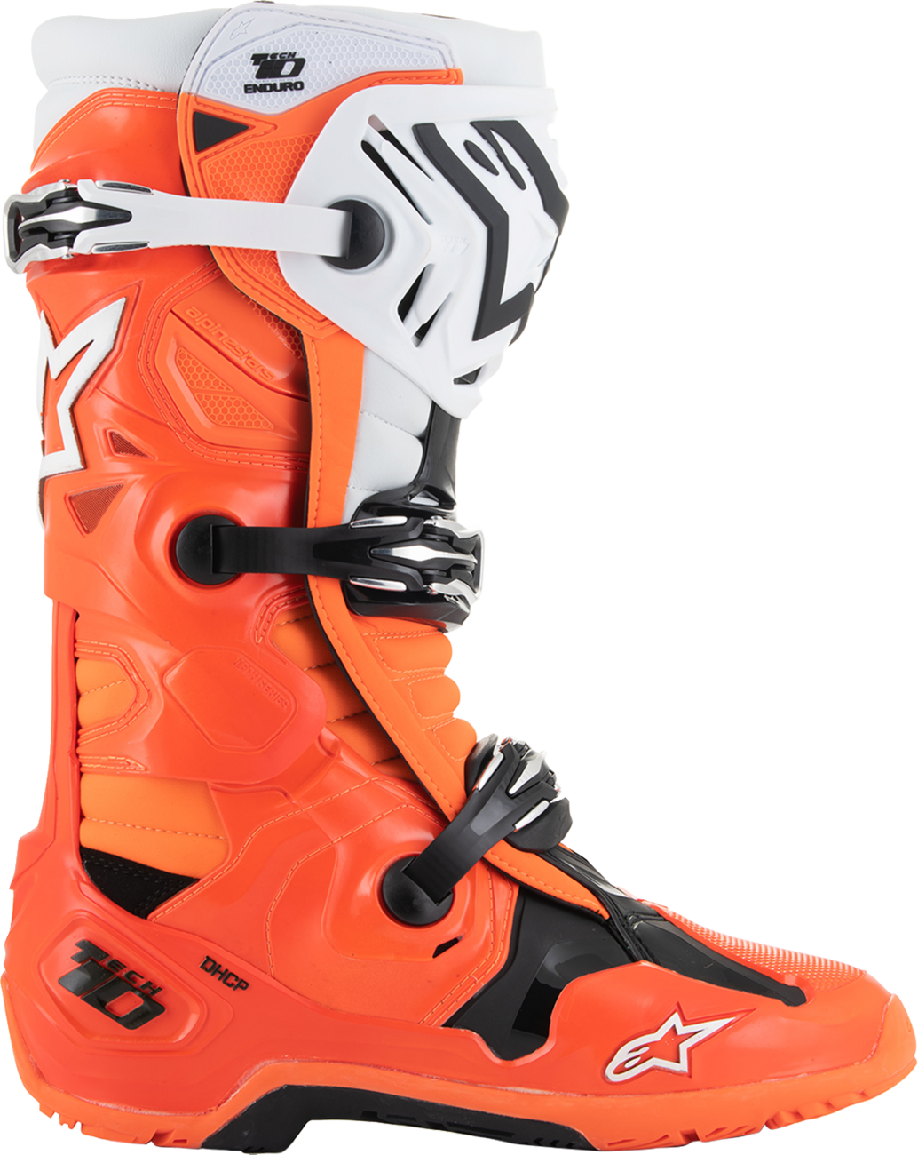Adult - Alpinestars Tech 10 Enduro Boots - Fluorescent Orange/Black/White