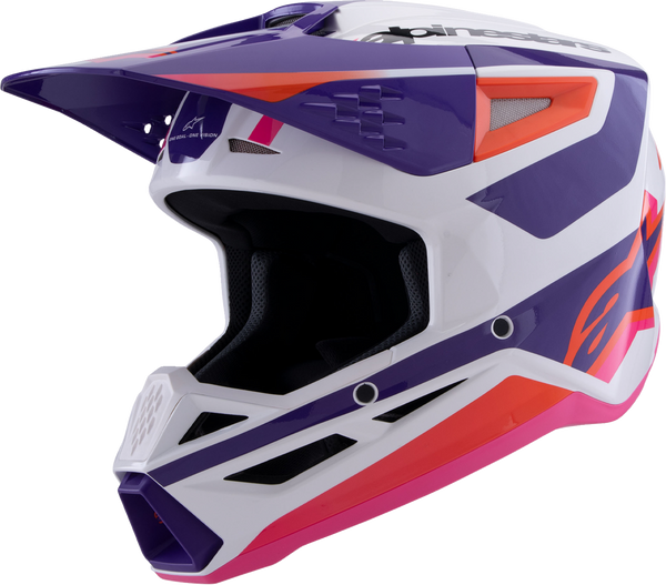 Adult - Alpinestars SM3 Heat Helmet - Gloss White/Purple/Pink