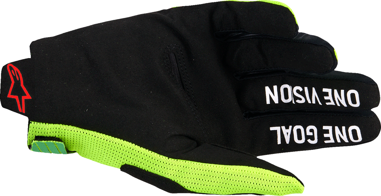 Adult - Alpinestars Radar Pro Gloves - Green/Fluo Yellow/Fluo Pink