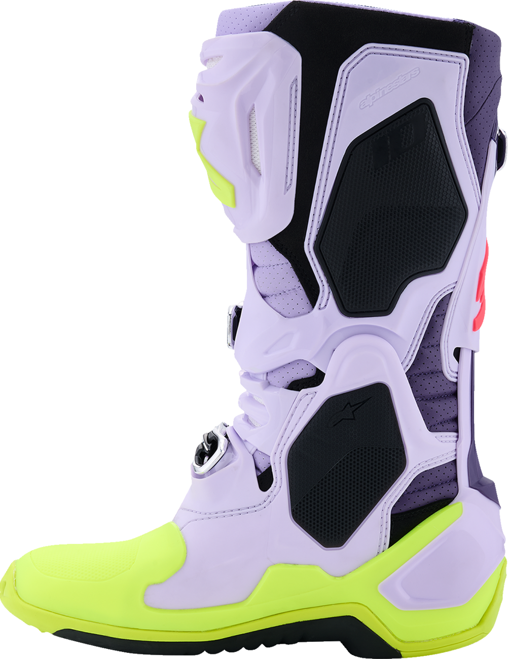 Adult - Alpinestars Tech 10 Supervented Boots - Purple/Fluorescent Yellow/Diva Pink