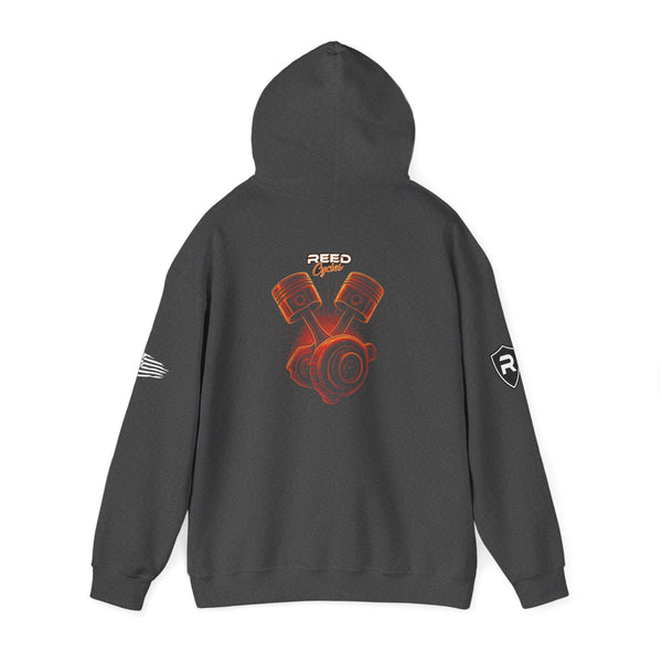 Reed Cycles Boosted Fire Pistons Hooded Sweatshirt