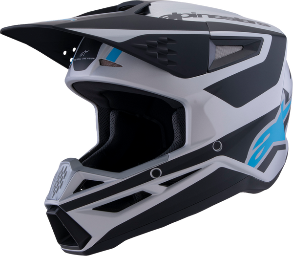 Adult - Alpinestars SM3 Heat Helmet - Matte Silver/Blue/Black