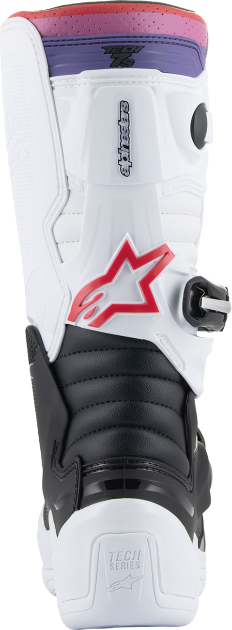 Youth - Alpinestars Tech 7S Boots - White/Black/Rainbow