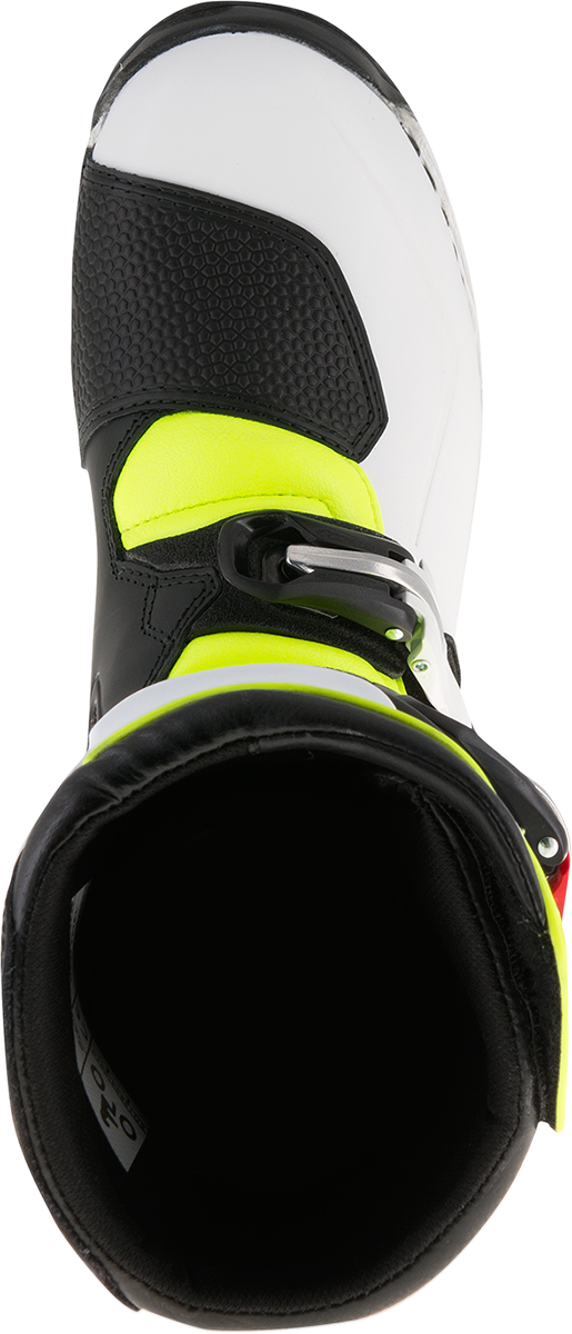 Adult - Alpinestars Tech-T Boots - White/Red/Yellow Fluorescent/Black