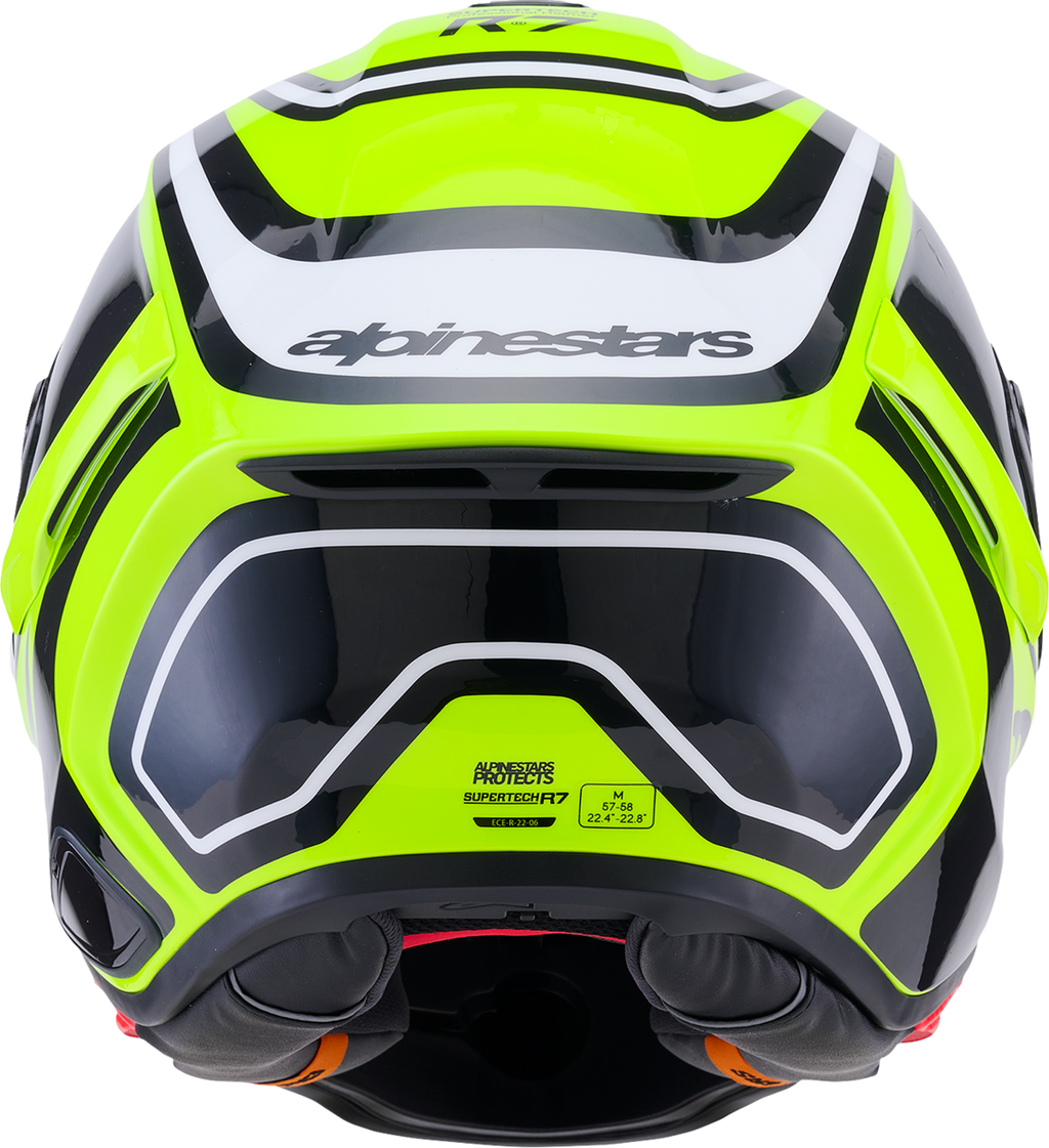 Adult - Alpinestars Supertech R7 Zeal Helmet - Gloss Yellow Fluo/Black/White