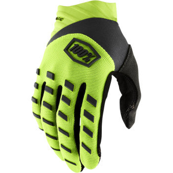 100% | Airmatic | Youth MX/MTB Gloves | Fluo Yellow/Black | Medium