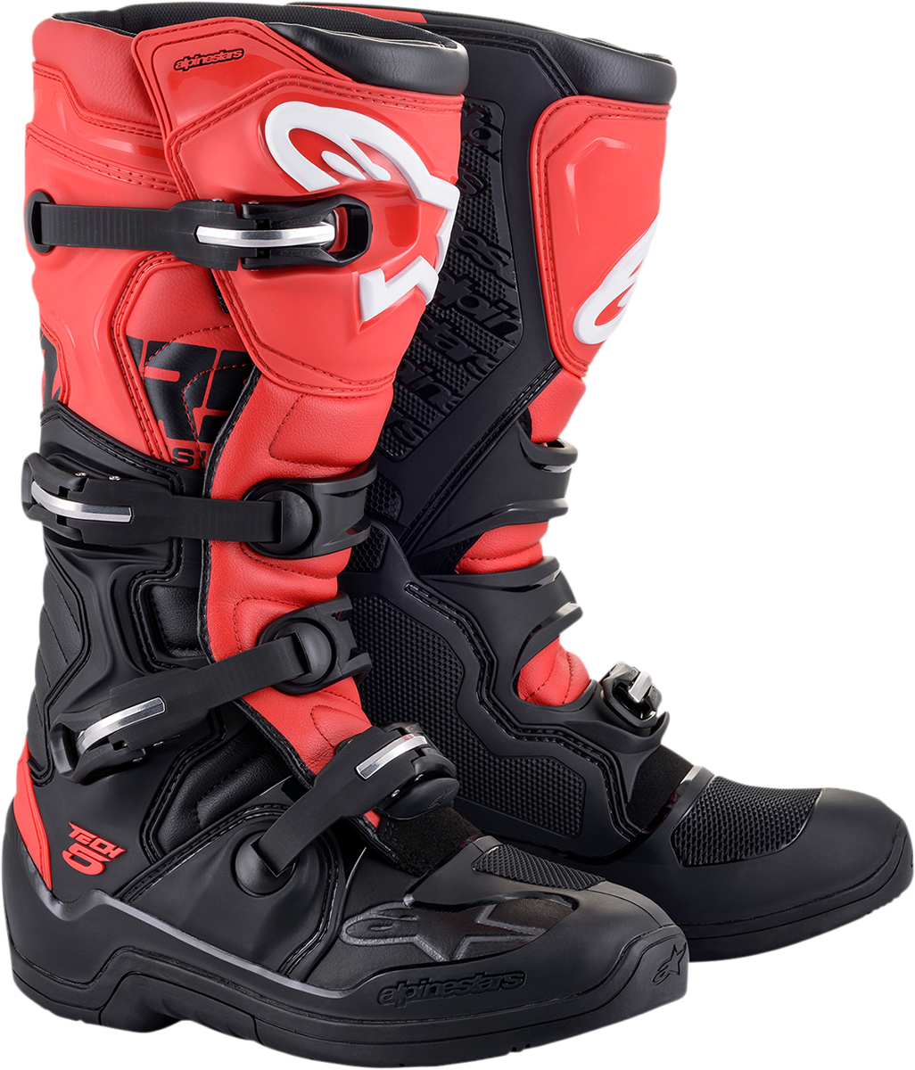 Adult - Alpinestars Tech 5 Boots - Black/Red- US 7 / EU 40.5