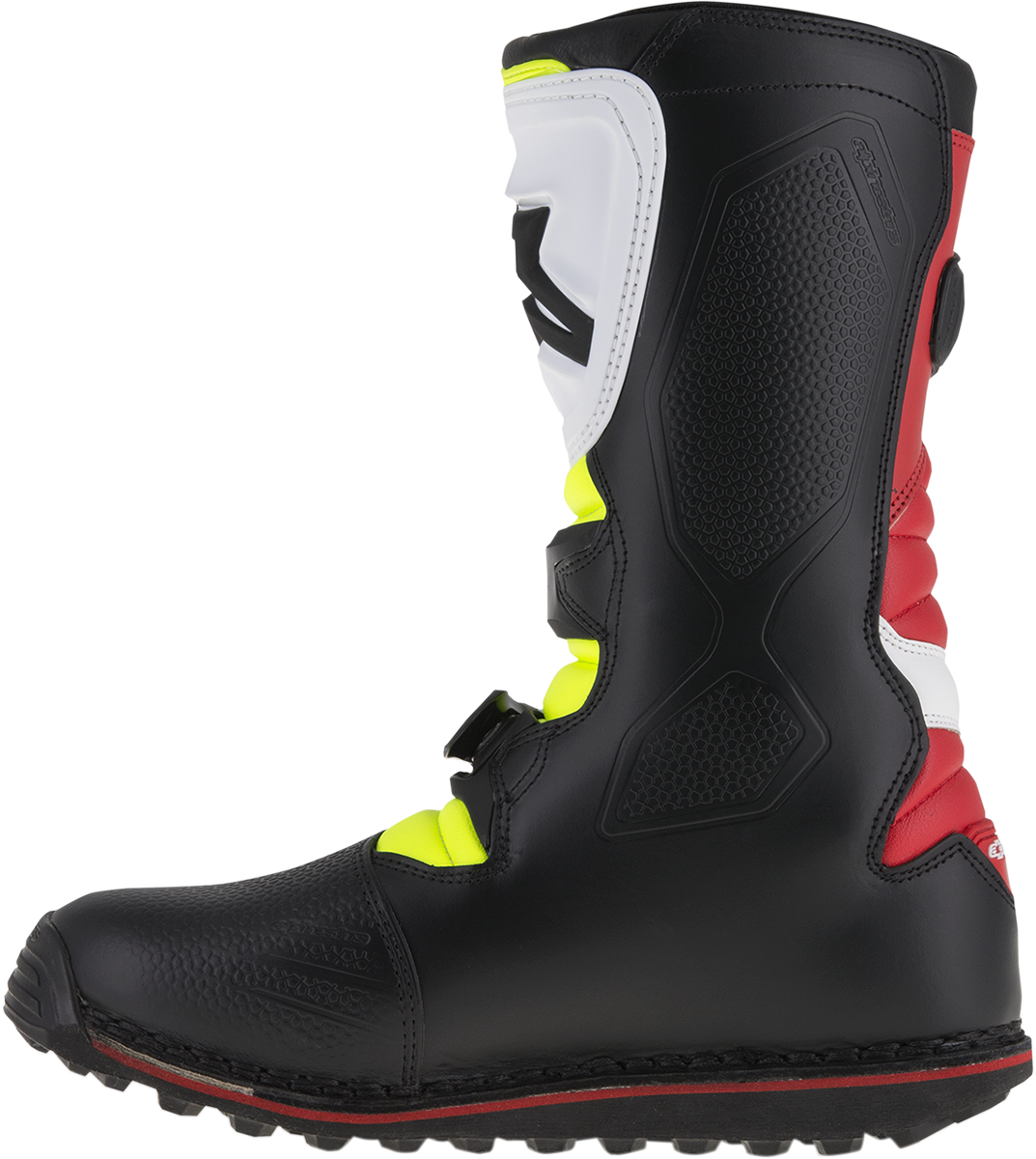 Adult - Alpinestars Tech-T Boots - White/Red/Yellow Fluorescent/Black