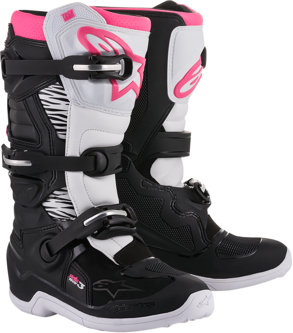 Adult - Alpinestars Stella Tech 3 Boots - Black/White/Pink