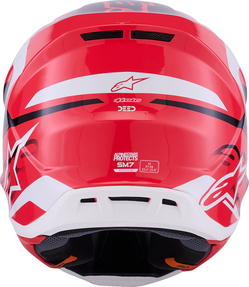 Adult - Alpinestars SM7 Deed Helmet - Gloss Red/Black/White