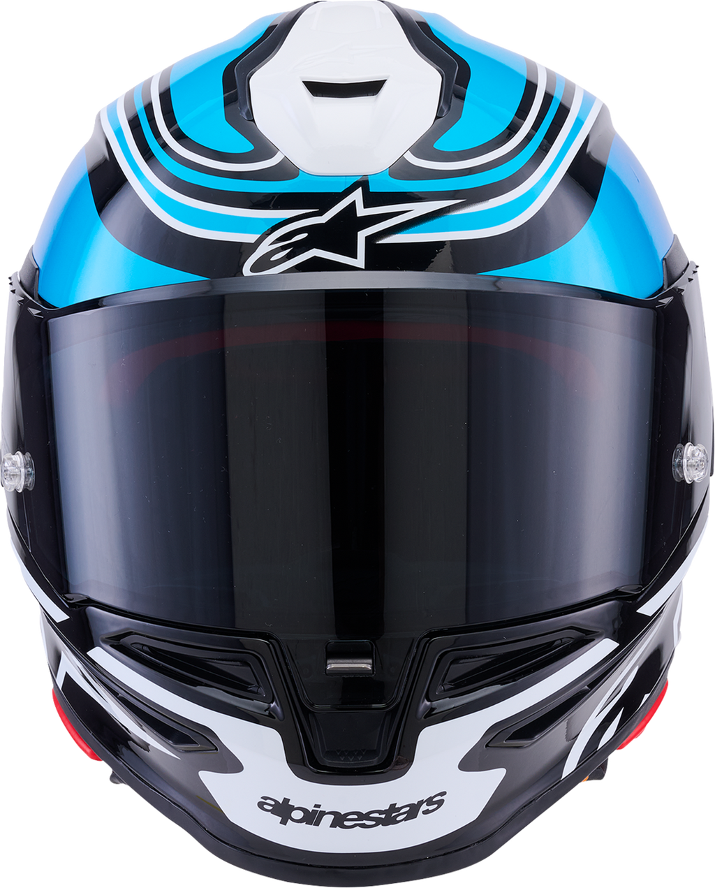Adult - Alpinestars Supertech R7 Zeal Helmet - Gloss Black/Blue/Pink Fluo/White