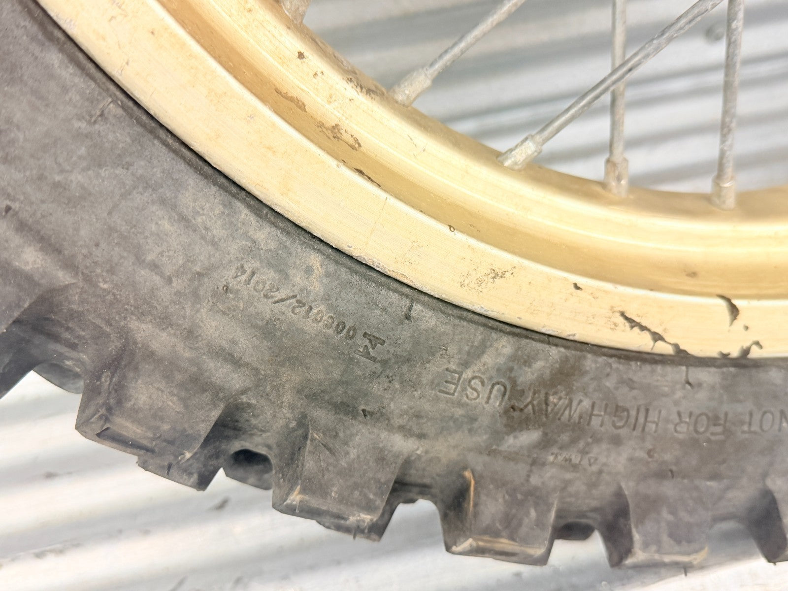 1984 Husqvarna WR125 WR250 WR500 OEM Rear Wheel Rim Hub Sprocket Tire Assembly