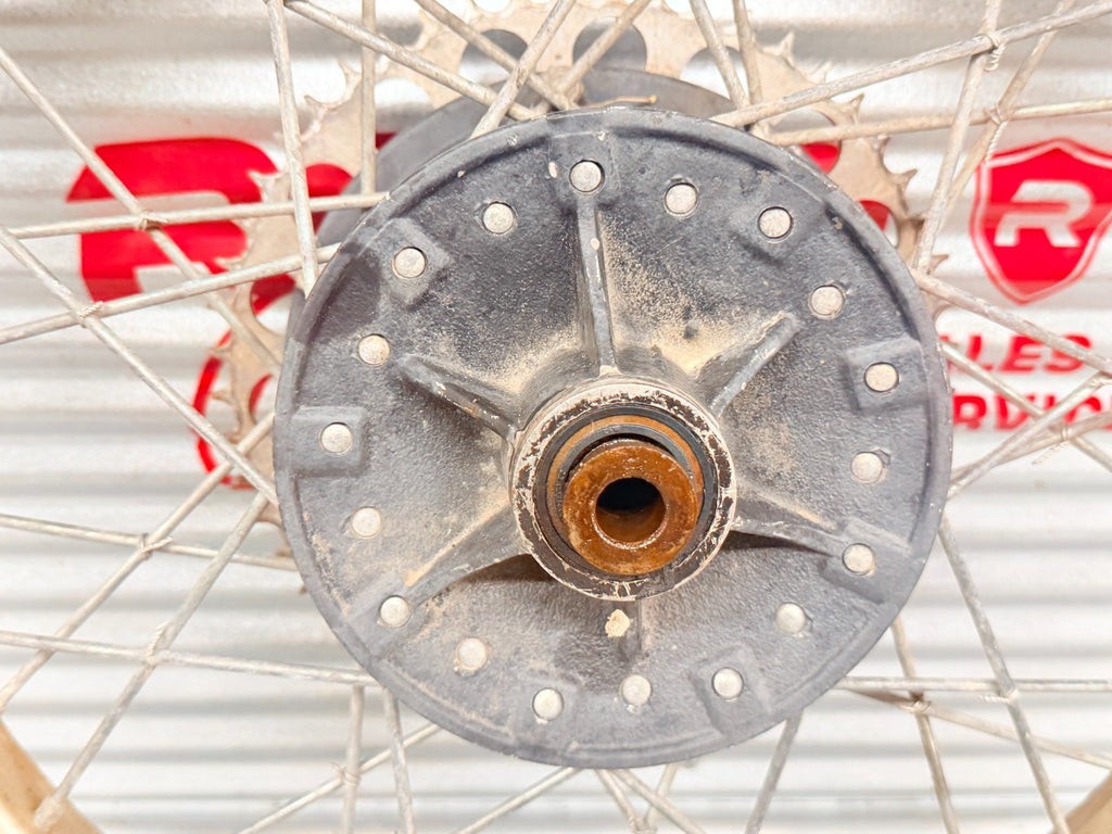 1984 Husqvarna WR125 WR250 WR500 OEM Rear Wheel Rim Hub Sprocket Tire Assembly
