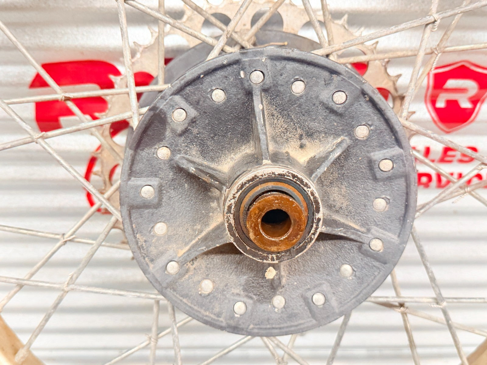 1984 Husqvarna WR125 WR250 WR500 OEM Rear Wheel Rim Hub Sprocket Tire Assembly