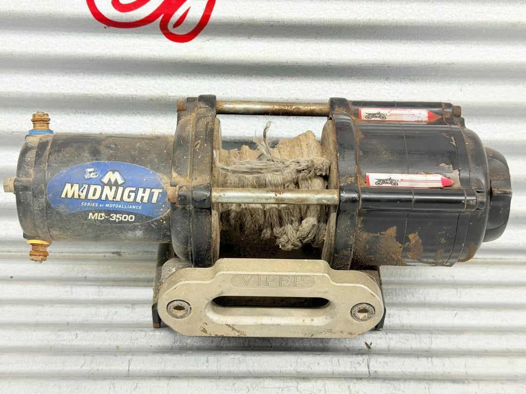 VIPER Midnight MD-3500 UTV/ATV 3500lb Synthetic Rope Winch