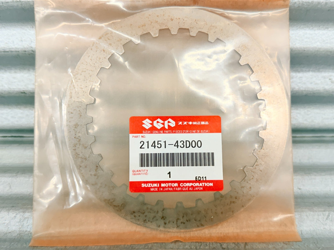 New OEM Suzuki RM125 1992-2008 Clutch Steel Driven Plate 21451-43D00