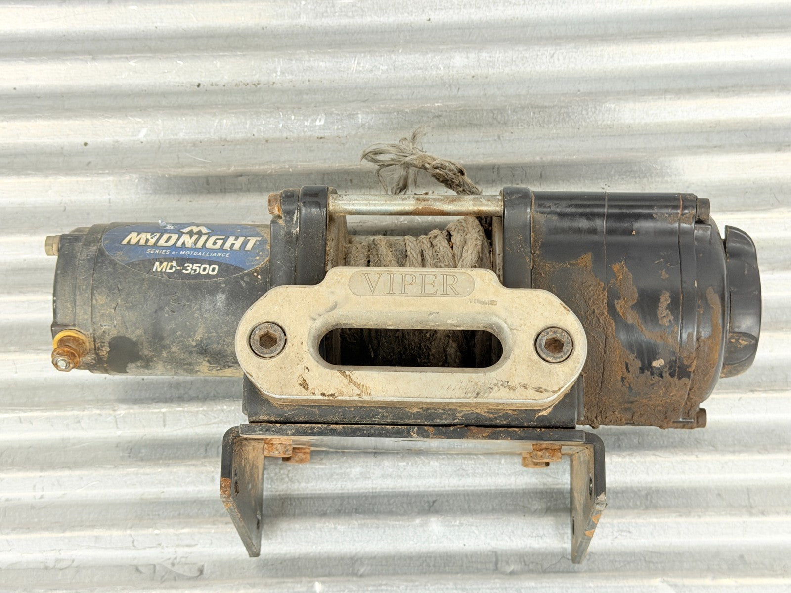 VIPER Midnight MD-3500 UTV/ATV 3500lb Synthetic Rope Winch