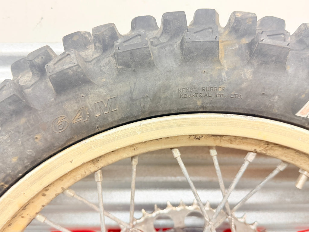 1984 Husqvarna WR125 WR250 WR500 OEM Rear Wheel Rim Hub Sprocket Tire Assembly