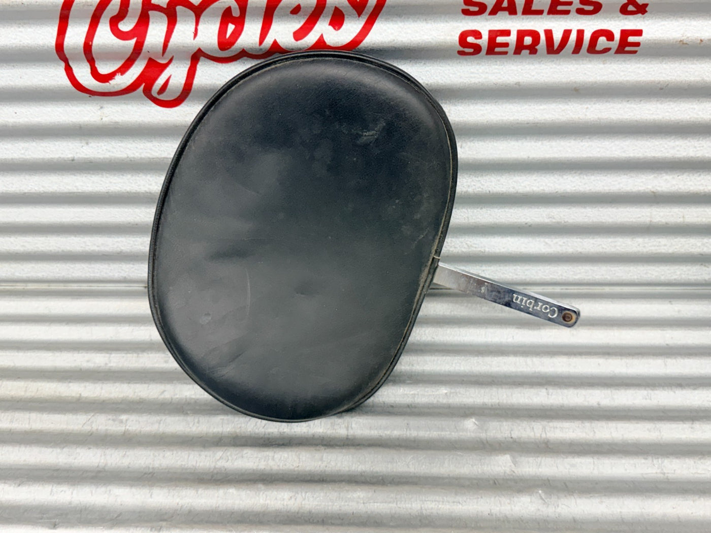 Genuine Corbin Motorcycle Seat Backrest 5/8 Square Stem Black Leather