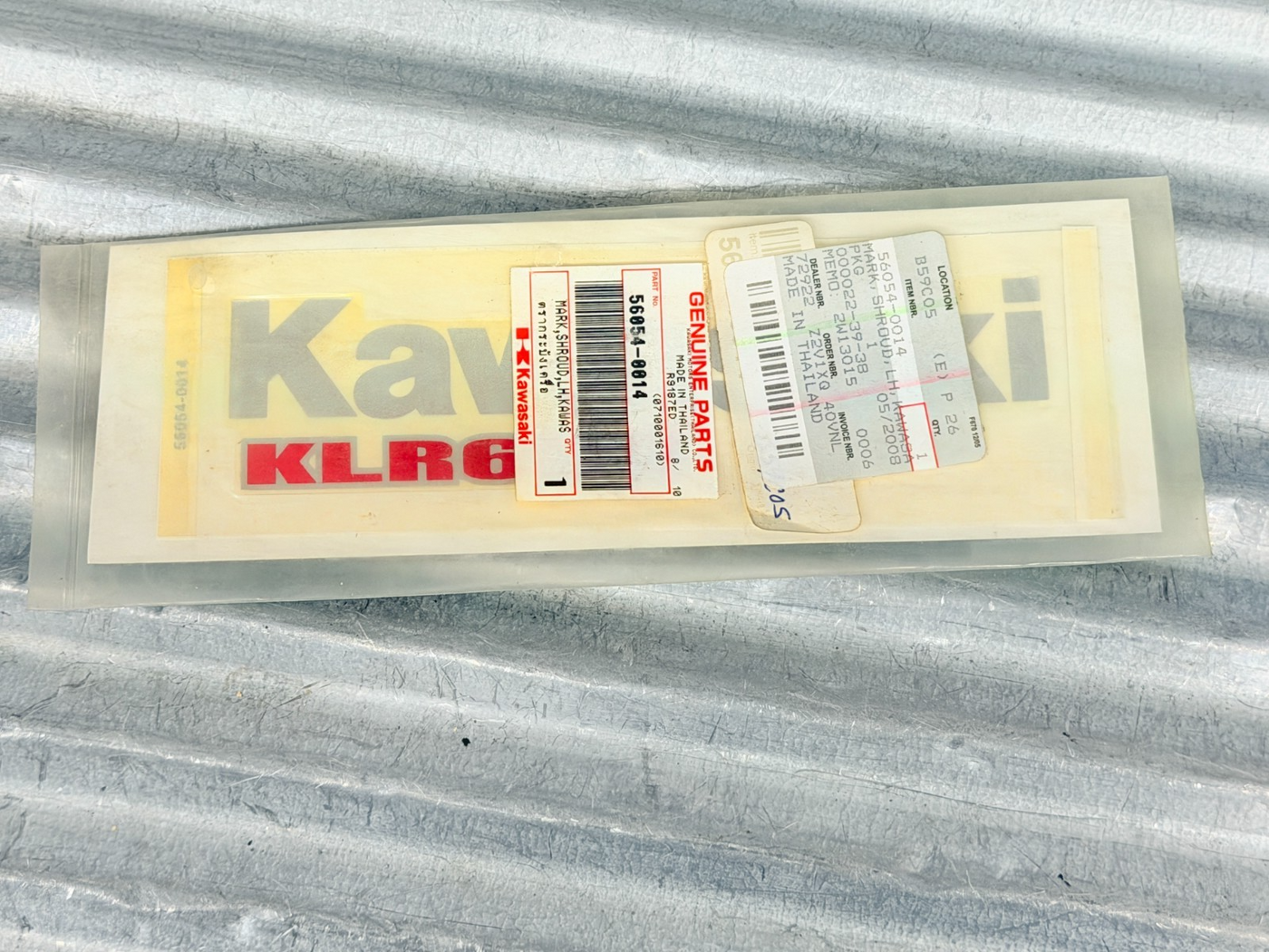 New OEM 2008 Kawasaki KLR650 Left Shroud Decal Graphic 56054-0014
