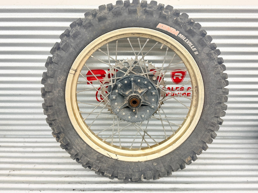 1984 Husqvarna WR125 WR250 WR500 OEM Rear Wheel Rim Hub Sprocket Tire Assembly