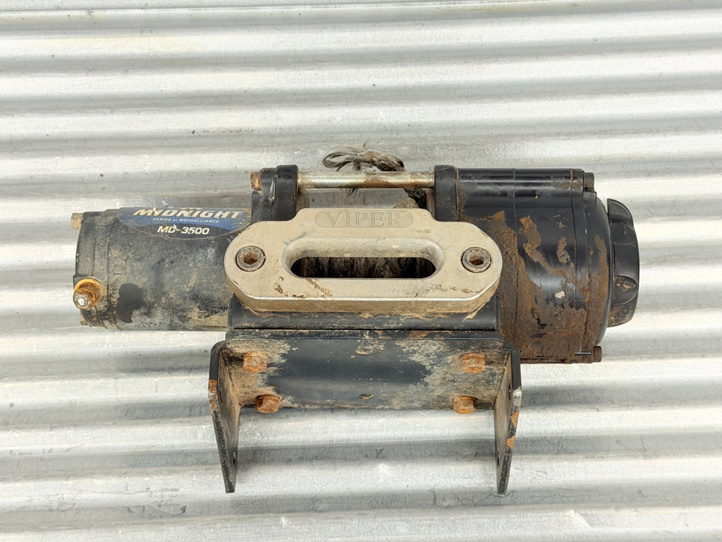 VIPER Midnight MD-3500 UTV/ATV 3500lb Synthetic Rope Winch
