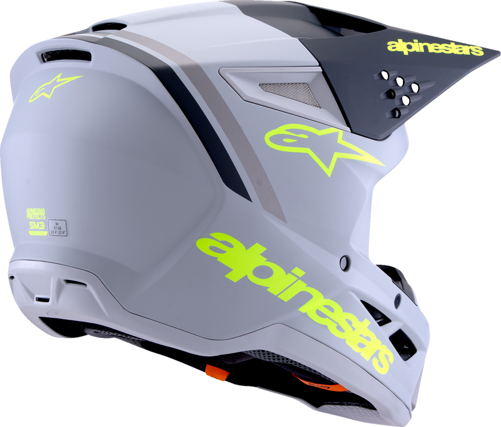 Adult - Alpinestars SM3 Radium Helmet - Matte Gray/Black/Yellow Fluo