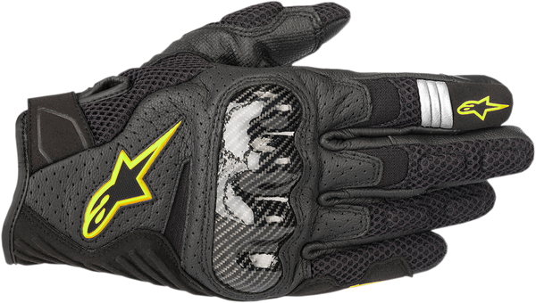 Adult - Alpinestars SMX-1 Air Carbon V2 Gloves - Black/Fluo Yellow