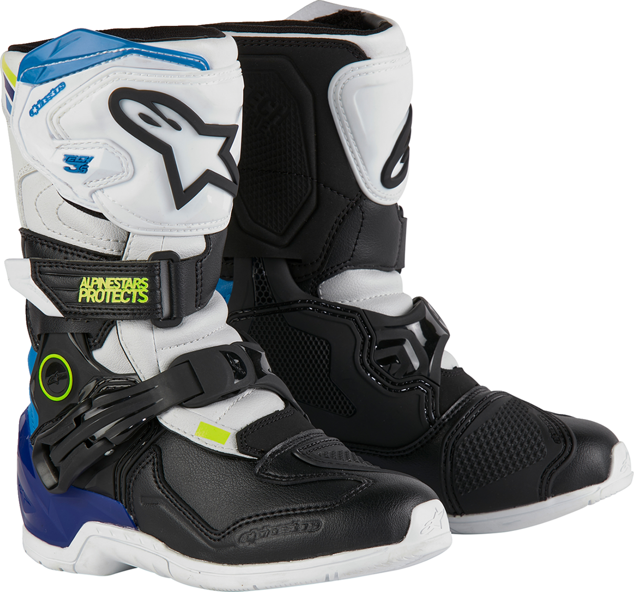 Adult - Alpinestars Kids Tech 3S Boots - White/Black/Blue