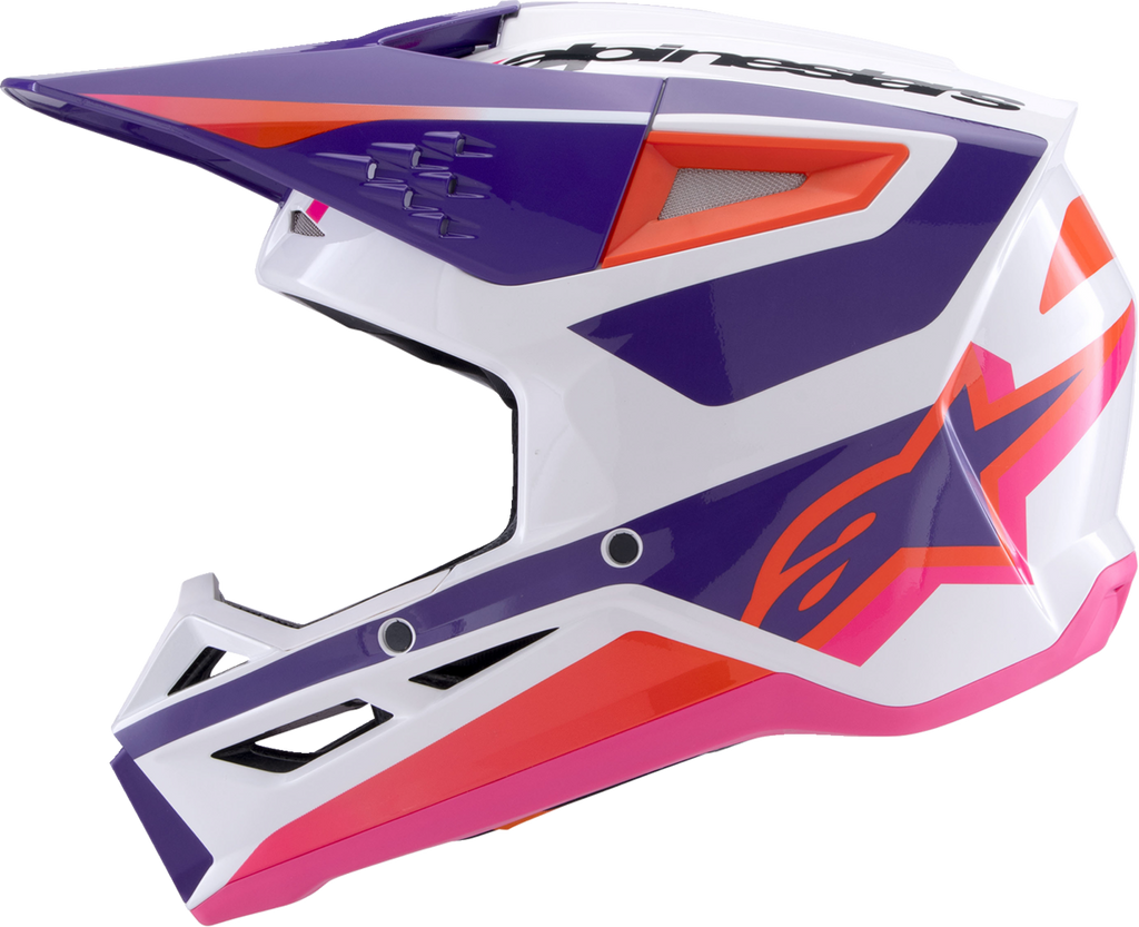 Adult - Alpinestars SM3 Heat Helmet - Gloss White/Purple/Pink