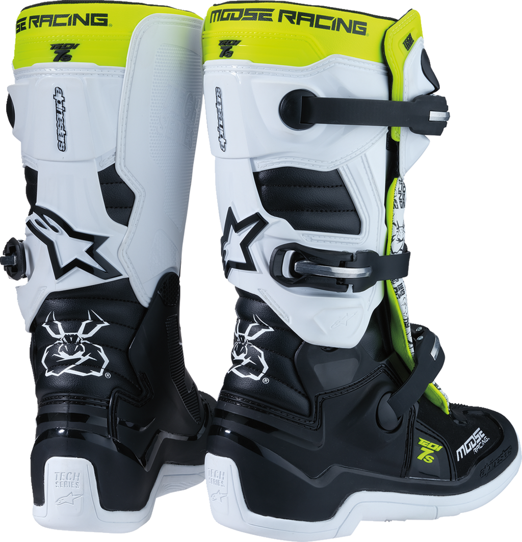 Youth - Moose Tech 7S Boots - Black/White/Yellow