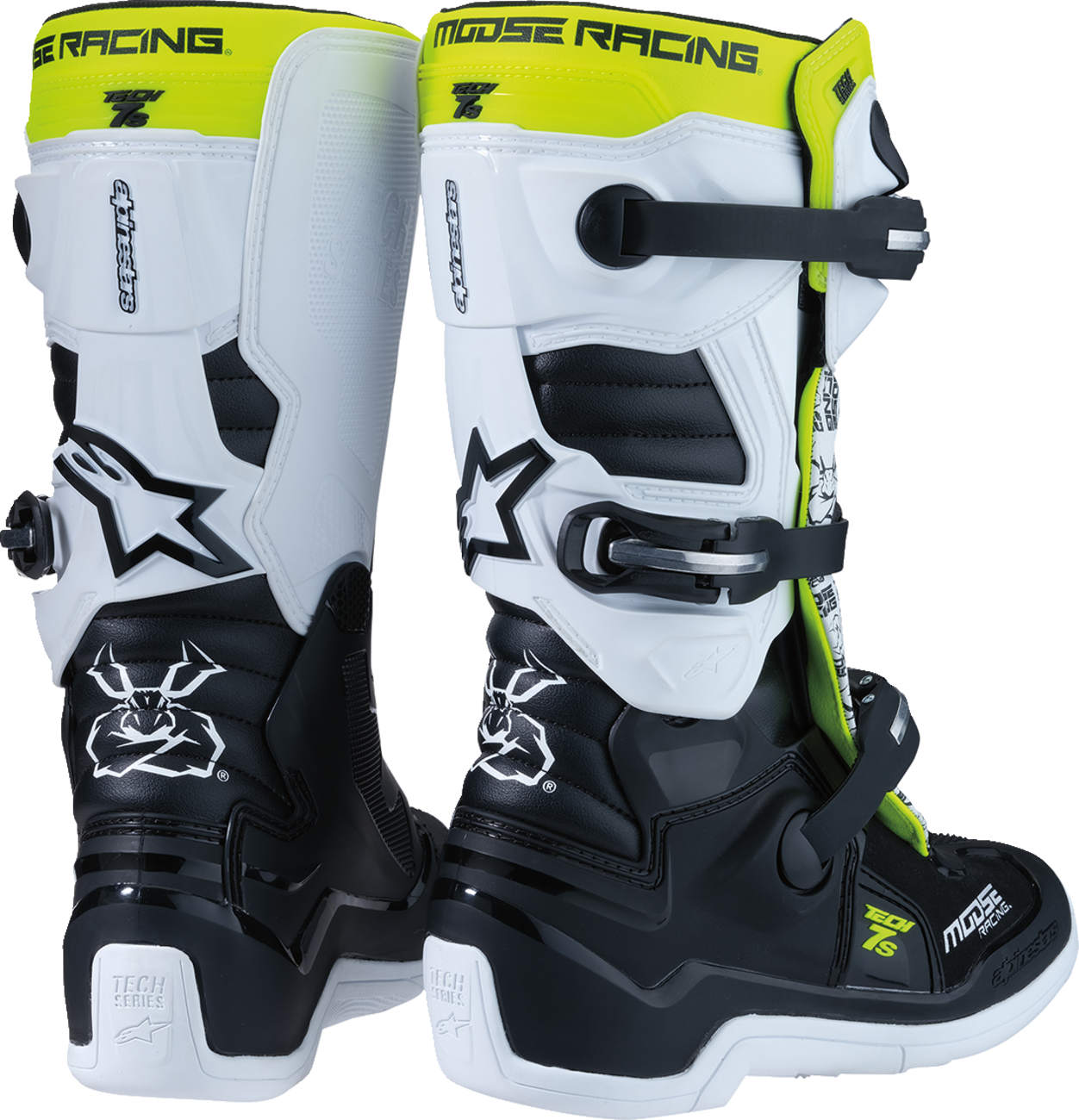 Youth - Moose Tech 7S Boots - Black/White/Yellow