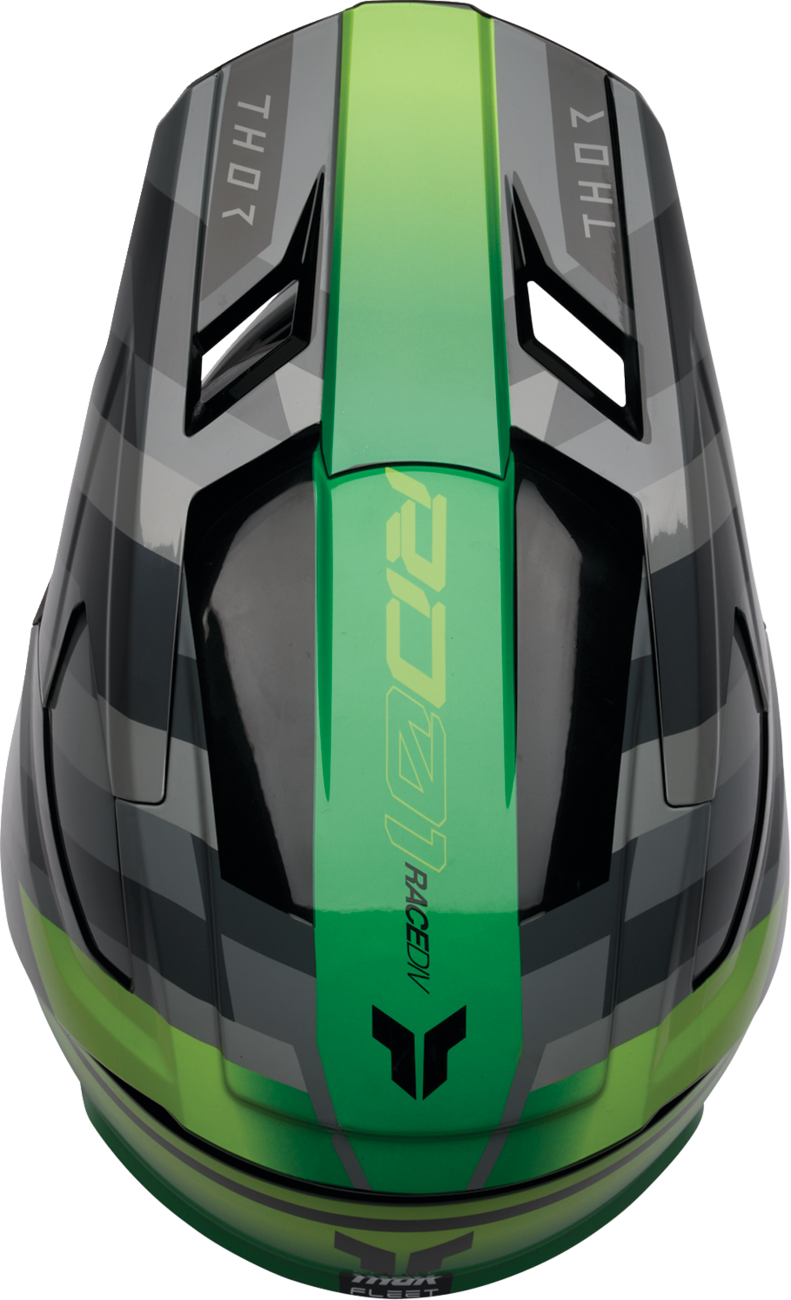Youth - Thor Fleet Camber Helmet - Black/Green