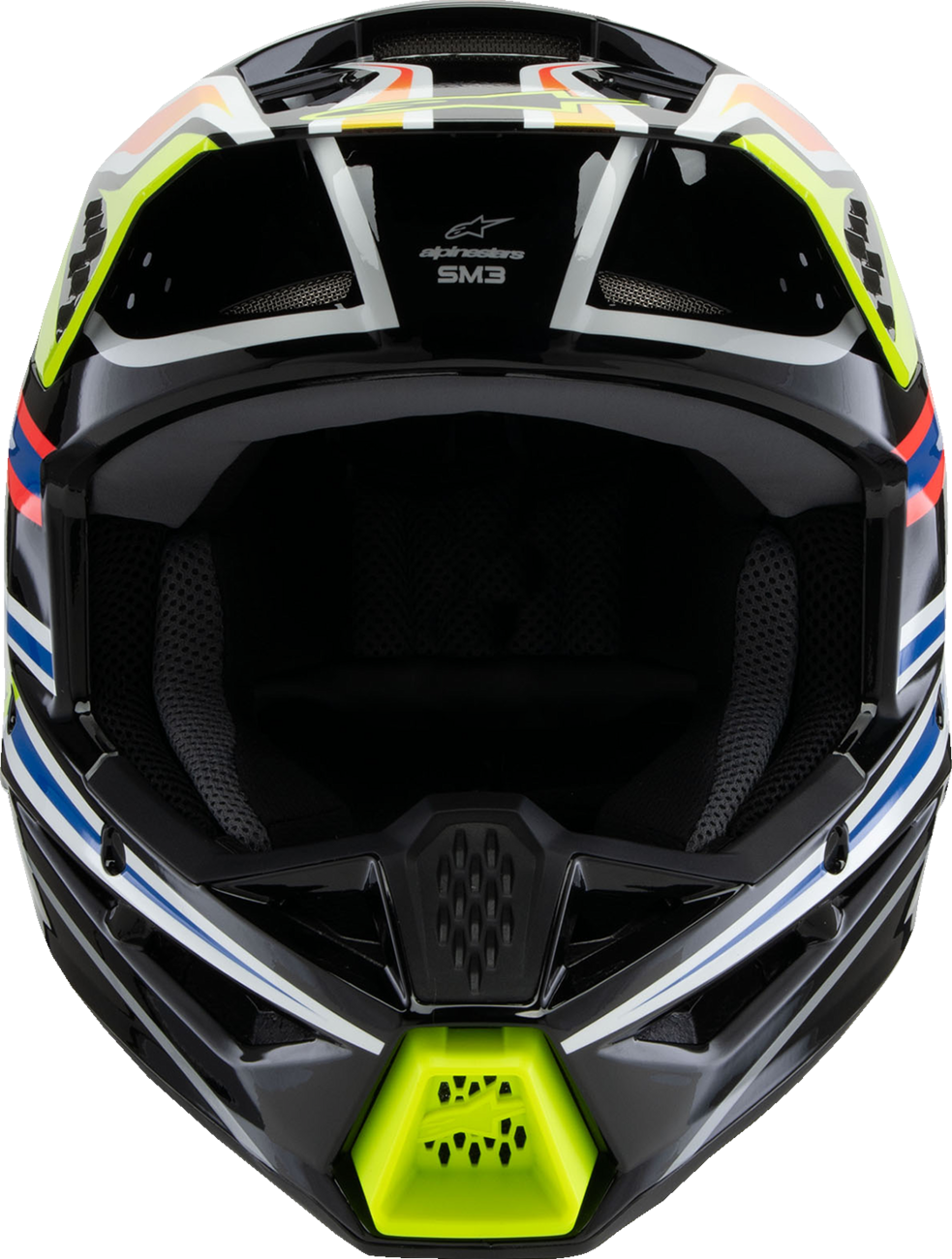 Youth - Alpinestars SM3 Wurx Helmet - Gloss Black/Yellow Fluo/Blue/Red