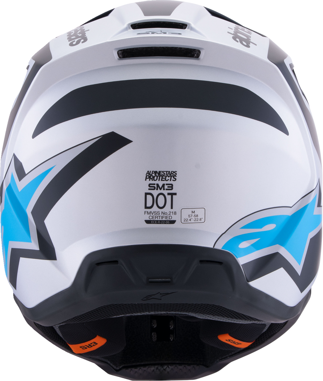 Adult - Alpinestars SM3 Heat Helmet - Matte Silver/Blue/Black