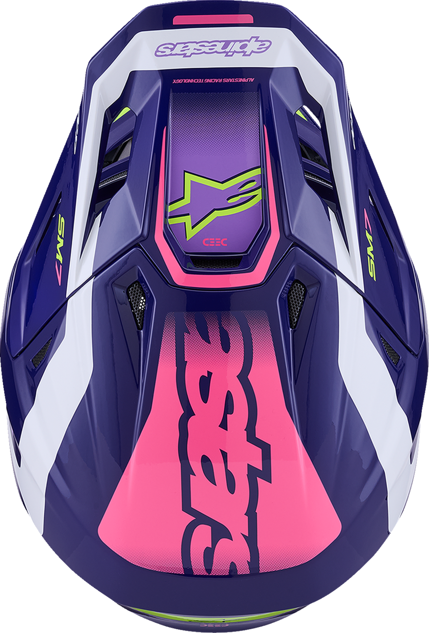 Adult - Alpinestars SM7 Deed Helmet - Gloss Purple/Pink