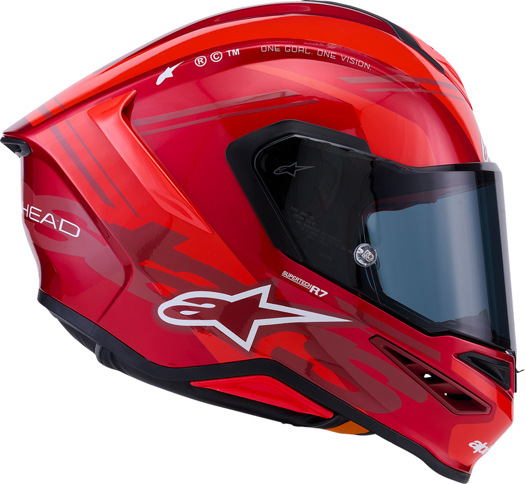 Adult - Alpinestars Supertech R7 A-Core Helmet - Gloss Red/White