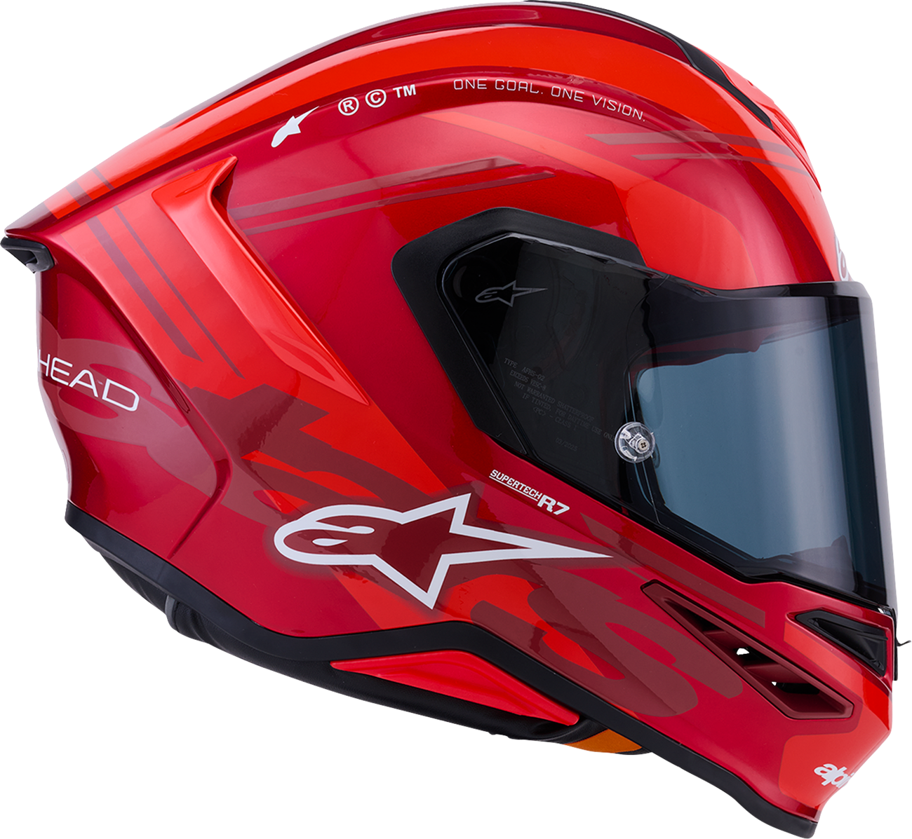 Adult - Alpinestars Supertech R7 A-Core Helmet - Gloss Red/White