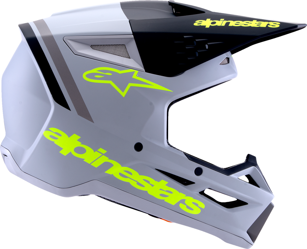 Adult - Alpinestars SM3 Radium Helmet - Matte Gray/Black/Yellow Fluo