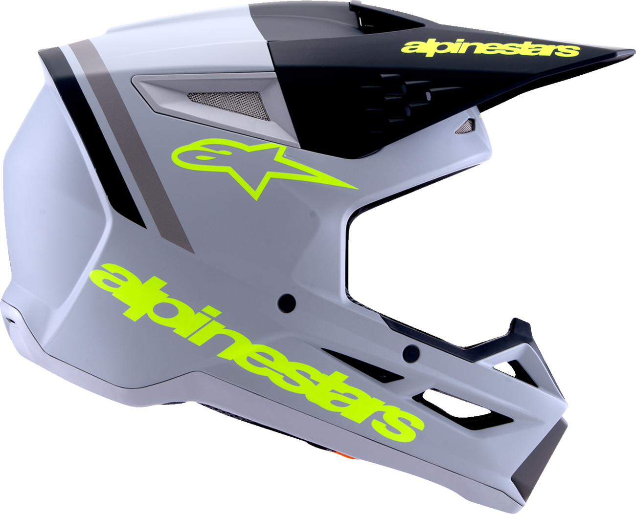 Adult - Alpinestars SM3 Radium Helmet - Matte Gray/Black/Yellow Fluo