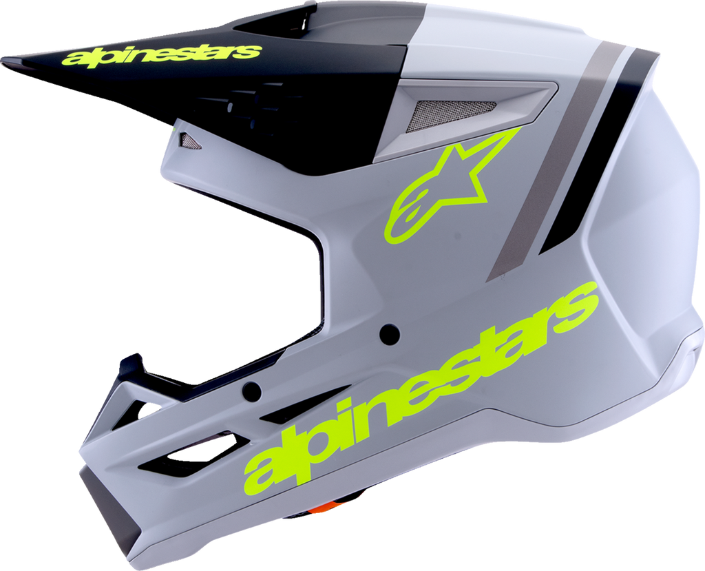 Adult - Alpinestars SM3 Radium Helmet - Matte Gray/Black/Yellow Fluo