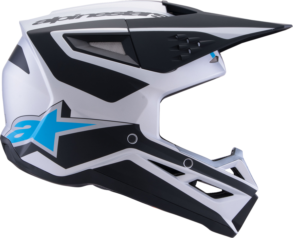 Adult - Alpinestars SM3 Heat Helmet - Matte Silver/Blue/Black