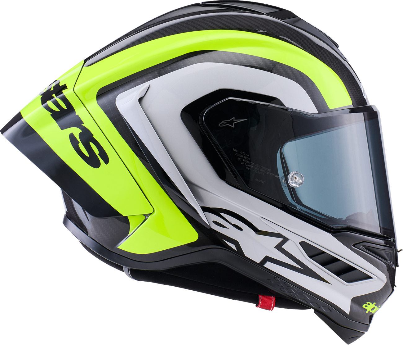 Adult - Alpinestars Supertech R10 Arius Helmet - Gloss Black/Silver/Yellow Fluo
