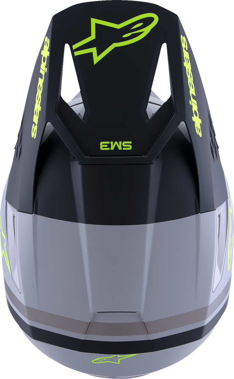 Adult - Alpinestars SM3 Radium Helmet - Matte Gray/Black/Yellow Fluo
