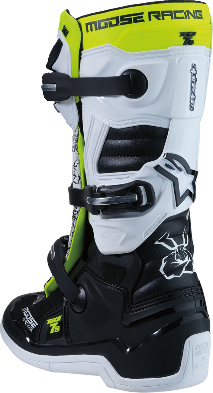 Youth - Moose Tech 7S Boots - Black/White/Yellow